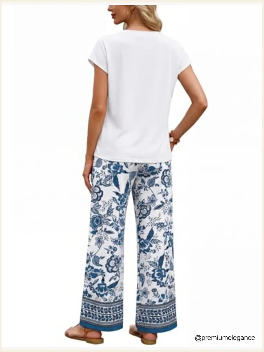 Two Piece Set Matching Set Summer Outfits Wide Leg Pants Travel Airport